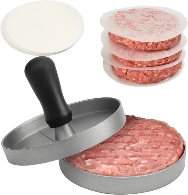 1 st Burgerpress Patty Maker – Kökform Hamburgarepress med 100 Bakplåtspapper – Non-Stick Hamburgarform – BPA-fri V-HXR00933 1 st Burgerpress Patty Maker – Kökform Hamburgarepress med 100 Bakplåtspapper – Non-Stick Hamburgarform – BPA-fri V-HXR00933