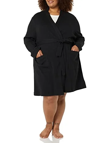 Amazon Essentials kvinnors lätt våffla halvlång rock (finns i plusstorlek), svart, Large 194223738748