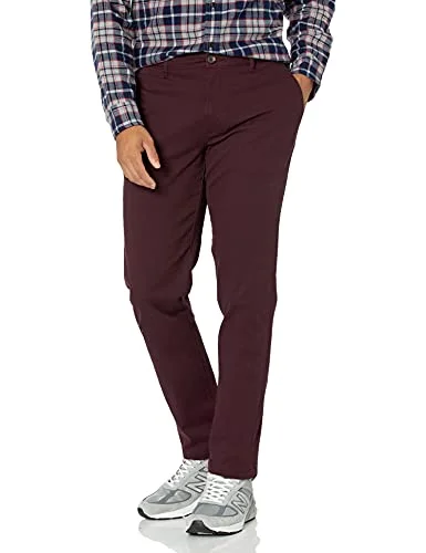 Amazon Essentials herr Skinny Fit Casual Stretch Chino byxa, vinröd, 34 B x 31 L 193548339838