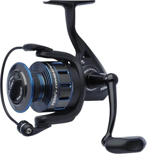 PENN Combat III, fiskerulle, spinnrullar, havsfiske, mångsidig havsfiskerulle för båt, kajak, strand, spinning, jigging, surfing och allroundanvändning, unisex, svart/blå, 2500 31324287372
