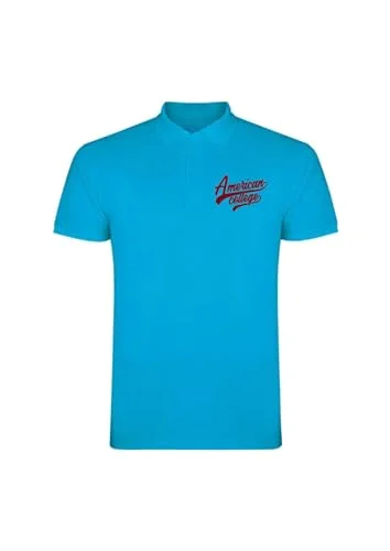 AMERICAN COLLEGE USA Pikétröjor sport andas tryckta blandade kläder herr och dam casual modell ACPLW1 indigo M, Indigo, M 3666052666136