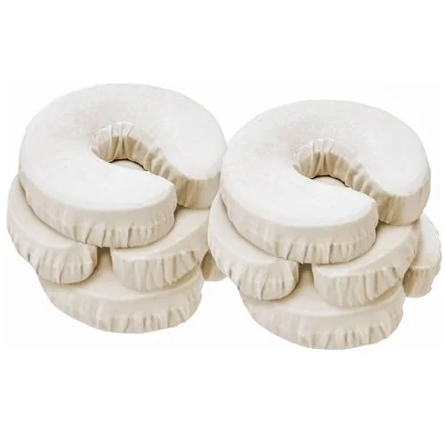 Master Massage flanell huvudkudde överdrag tvättbar 100% bomull för massagesäng 6 pack, naturlig färg 841930165311