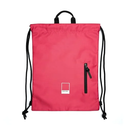 PANTONE™ Urban multifunktionell sportväska 51 x 35,5 16L cm slitstark polyester, gymväska för män och kvinnor, med dragsko, resväska dragkedja handtag, Rethink Rosa, 8059484039480
