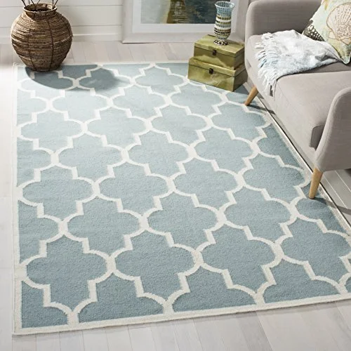 Safavieh "Summer" Dhurrie matta 152 X 243 cm Light Blue/Ivory 683726790181