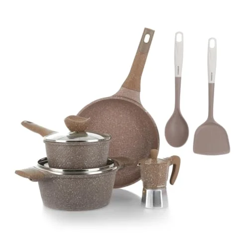 KASANOVA non stick kokkärl set 0 Fetter för induktion och varje häll, alltid (8 stycken) 8059976244989