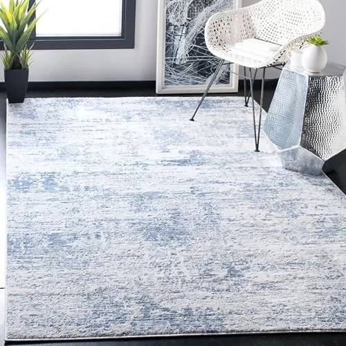 Safavieh multifunktionell matta område samtida 160 X 230 cm Ivory/Blue 889048768208