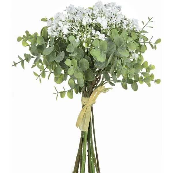 1-pack konstgjord blomsterbukett med 6 brudslöjestjälkar och 6 eukalyptusstjälkar, perfekt för bröllopsdekoration inomhus/utomhus CJ-01-0806006918 1-pack konstgjord blomsterbukett med 6 brudslöjestjälkar och 6 eukalyptusstjälkar, perfekt för bröllopsdekoration inomhus/utomhus CJ-01-0806006918
