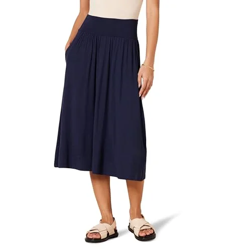 Amazon Essentials dam tröja dra på midi längd kjol, marinblå, XX Large 197153029252