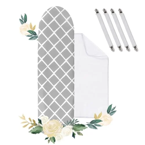 Strykbräda, överdrag strykbräda 100% bomull, turbo strykbrädsöverdrag i tre lager, lämplig för 110125 x 3042 cm med strykduk 9331791755789