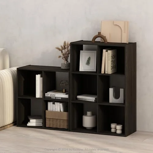 Furinno 4 kub kubisk förvaring, konstruerat trä, espresso 840308811997
