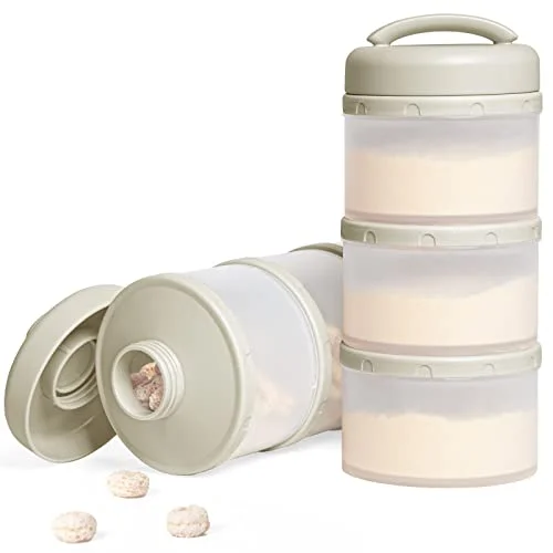 Termichy mjölkpulver portionskopa baby stapelbar förvaringslåda 2 stycken (varmgrå) 6974392960546