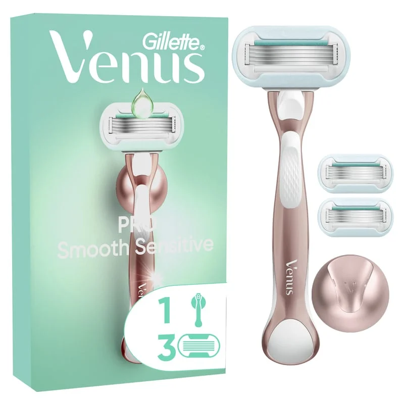 Gillette Venus Pro Smooth Sensitive Rakhyvel - Handtag + 3 Rakblad 7702018609994