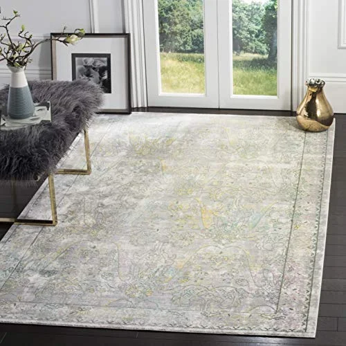 Rektangulär metro mode vävd innermatta, mystisk kollektion, MYS925, i grå/flerfärgad, 152 x 244 cm för vardagsrum, sovrum eller någon annan inredning av SAFAVIEH. 889048306028