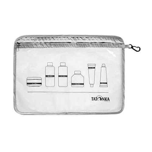 Tatonka Necessär dragkedja flygväska A4 transparent påse för att ta med vätskor i flygplanets handbagage 30,5 x 22 cm (grå) 4013236355659