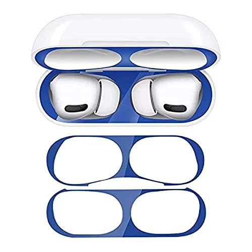 StyleDesign Dammskydd klistermärke kompatibelt med Apple AirPods Pro metalldamm skydd klistermärken skal i blått 4260648038834
