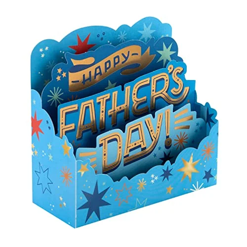 Hallmark Stort 3D farsdagskort för pappa Paper Wonder Bright Stars Design 5054655541383
