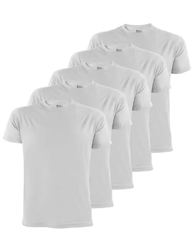 ALPIDEX t shirts för män 5 pack med rund hals, vanliga storlekar S M L XL XXL 3XL 4XL 5XL, Storlek:S, Färg:Cloud 4251379344127