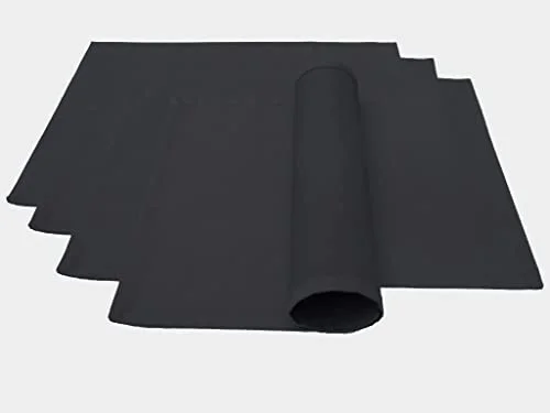 Lemos Home högkvalitativt bordstabletter, 4 stycken i 100% bomullssamling, koncept, färg och storlek valbar (bordstabletter set om 46 x 36 cm, antracit) 4260585475761