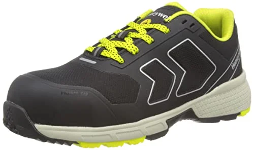 Honeywell Agile Runner S3 arbetsskyddsskor för män och kvinnor, lågklippt, lättare tåhätta i glasfiber, 3D-mesh foder, EVA mellansula, gul, storlek 7 UK 3603836079713