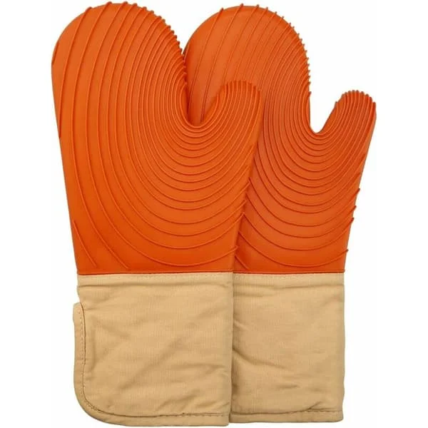 1 Pair Oven Mitts Heat Resistant Silicone Oven Gloves for BBQ Kitchen Grilling Baking Microwave Grill Orange HY-GD-072203351 1 Pair Oven Mitts Heat Resistant Silicone Oven Gloves for BBQ Kitchen Grilling Baking Microwave Grill Orange HY-GD-072203351