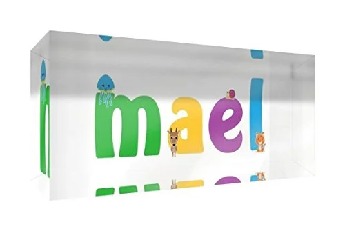 Little Helper påminnelse dekoration akryl transparent polerad som diamant stil illustrativ färgglad med namnet de jeune pojkar Mael 5 x 15 2 cm liten 5056094995437