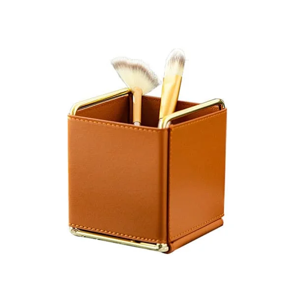 1 st brun läderpennhållare skrivbordsorganisatör, skrivbordsorganisatör i järnkonst, sminkborste, fjärrkontrollförvaringslåda, kontorspennhållare för skrivbord Fy04-04-M01452 1 st brun läderpennhållare skrivbordsorganisatör, skrivbordsorganisatör i järnkonst, sminkborste, fjärrkontrollförvaringslåda, kontorspennhållare för skrivbord Fy04-04-M01452