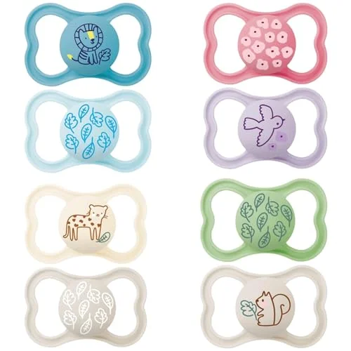 MAM Supreme napp 6 månader (2 pack) slumpmässig färg spädbarnsnapp av ultratunn och mjuk silikon perfekt babynapp för god munutveckling 9001616836305