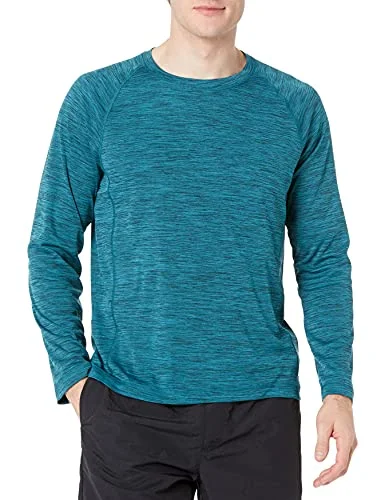 Amazon Essentials Men's Långärmad badtröja snabbtorkande SPF 50, Blågrön, L 195111475066