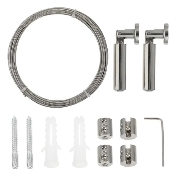 1 Set 5M Rostfritt Stål Klädhängande Snöre Gardin Draperi Vajerstång Set (LGL) Silver 500.00X0.20X0.20CM LG25-09120470