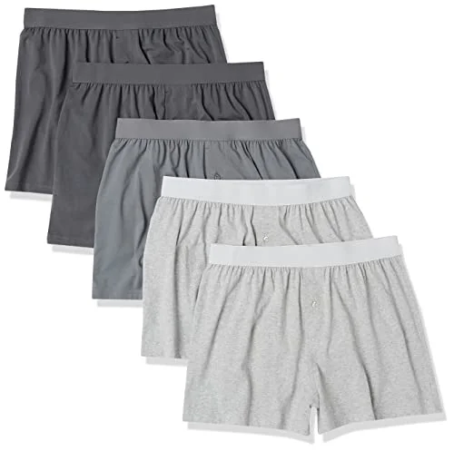 Amazon Essentials herrboxershorts i bomull (finns stora och långa), 5 pack, Grå ljung/kolblandning, 6X Big 196433827670