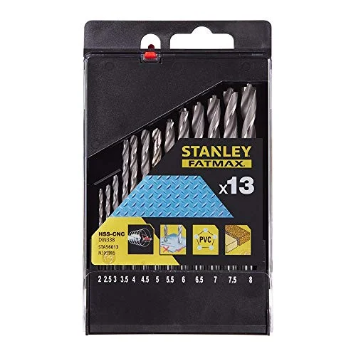 STANLEY Cassette med 13 borrs HSS-CNC bits piloto kontrollerad kraft, 13-pack 5035048369777
