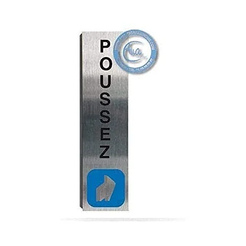 Tryckt borstad aluminiumdörrskylt mått 200 x 50 mm dubbelsidigt lim på baksidan UV tryck direkt aluminium (ingen mot limning) (Tryck vertikalt) 3666180190138