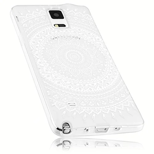 mumbi skal kompatibel med Samsung Galaxy Note 4 mobiltelefon fodral mobiltelefonskal motiv mandala vit, transparent 4251077252076