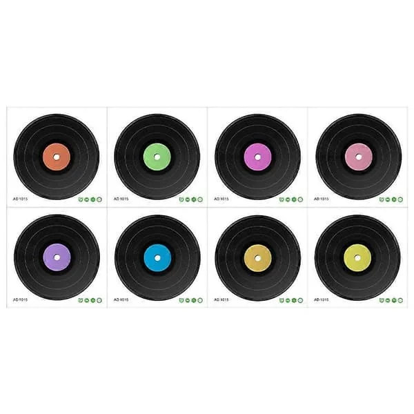 1 set vinylskiva väggklistermärke Cd väggklistermärken vägg estetiska väggdekaler musikfestdekorationer[YJD] Black 24.50X24.50X8.00CM LXYJD-0302572