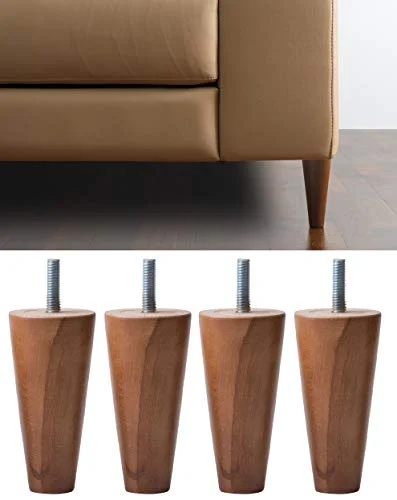 IPEA Möbel och sofffötter av valnötsfärgat trä Made in Italy set med 4 ben konform för skåp fåtöljer valnötsfärgade fötter höjd 120 mm 8051886527244