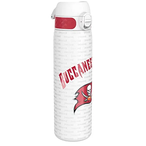 NFL Tampa Bay Buccaneers Lätt Vattenflaska I Stål, 600 ml/20 oz, Ej Isolerad, Läckagesäker, att Öppna, Säker Låsning, Diskmaskinssäker, Fällbart Lock, Passar Mugghållare, Rengöra 619098088502