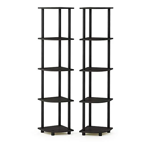 Furinno Besi 3 nivåer industriell multifunktionell hylla displayställ med metallram, valnötsskydd 840308805934
