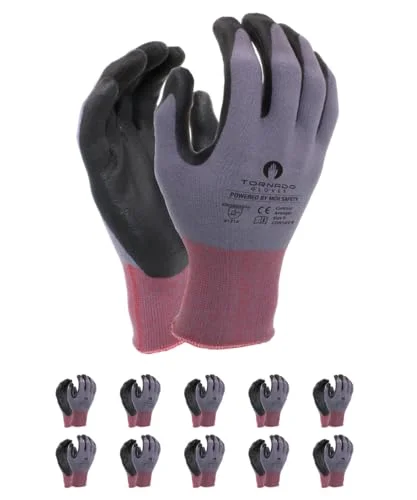 MCR Safety CONTOUR AVENGER/Premium monteringshandskar/storlek 6, 10 par/grå/högsta kvalitet/premiumklass monteringshandskar/tillverkad i USA/skärtåliga handskar arbetshandskar 5033354010444