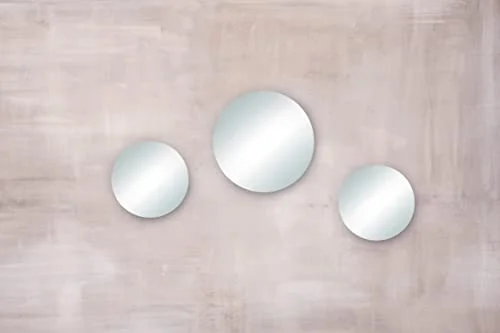 Rayher set med spegelplattor, slipade kanter, 3 runda speglar, 1 x 20 cm ø 2 15 ø, spegelplattor för design och dekoration, 46673000 4006166798375