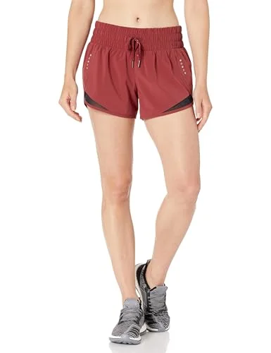 Amazon Essentials dam standard fit rynkad midjeband vävd löpning kort (tidigare Core 10), rubinröd, X Large 195111000565