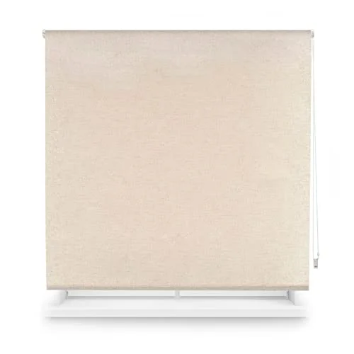 INTERBLIND Linne Textur Translucent Rullgardin Storlek 80 x 200 B H Beige Tyg 77 195 8434363577404