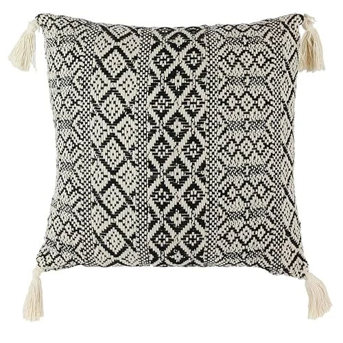 Home Deco factory etniska tofsar beige 40 x cm dekoration innertextil kudde, bomull 3664944056836