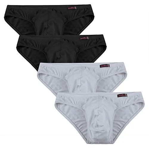 Avidlove Herrunderkläder 4-pack, trosor micromodal silkeslena kalsonger, 2 x svart grå, M 714394293572