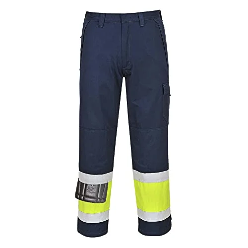 Portwest MV26 Hi-Vis Modaflame Byxor - Stor - Gul Marinblå 5036108262946
