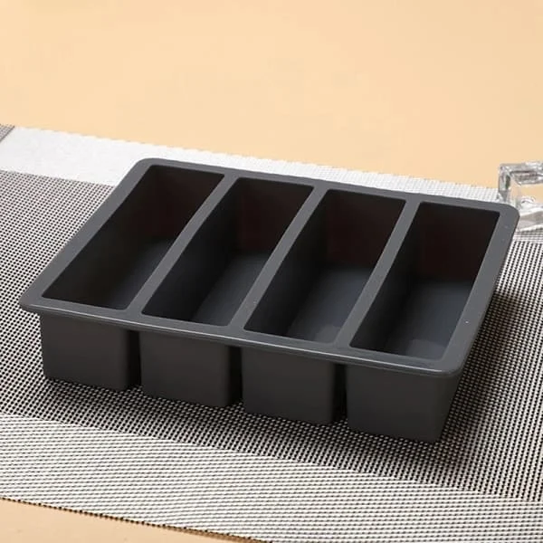 1 st 4 fack lång isbitsform silikon fyrkantig DIY C Grå onesize PACJ-W-8698