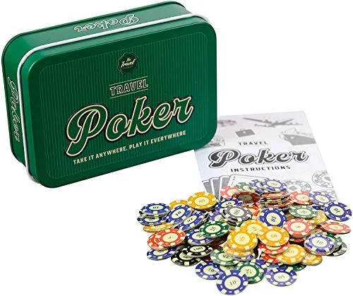 Travel Poker Funtime kompakt bärbar fickformat speltennset gåva, flerfärgad, PL7440 5023664002321