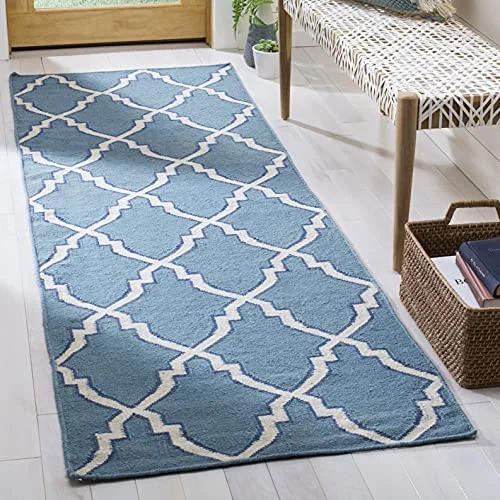 Safavieh Nico Dhurrie handvävd matta, DHU564B 6 P 76 X 243 cm Light Blue/Ivory 683726740278
