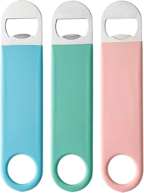1-pack 7" kraftig platt flasköppnare i rostfritt stål, välgjord flasköppnare med lång hals UIO00001253ik-96