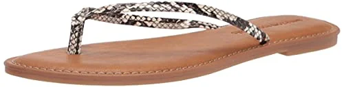 Amazon Essentials stringsandal för kvinnor, Svart vit ormtryck, 8 US 840174919193