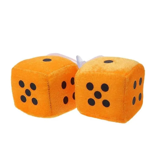 1 Par Fluffiga Tärningar Prickar Backspegel Hängande Dekoration Bilstyling Tillbehör Orange_tfrf Orange TR101-34527-1
